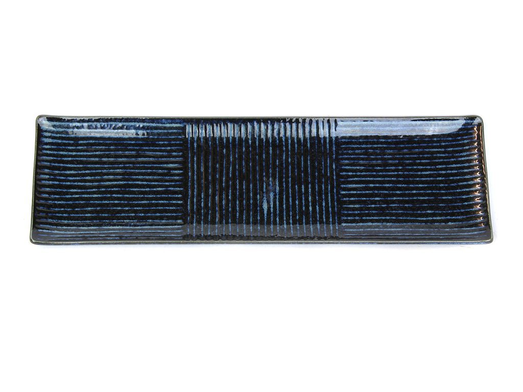 Πιάτο για σούσι LINES, 33 x 10 cm, σε σκούρο μπλε, MIJ