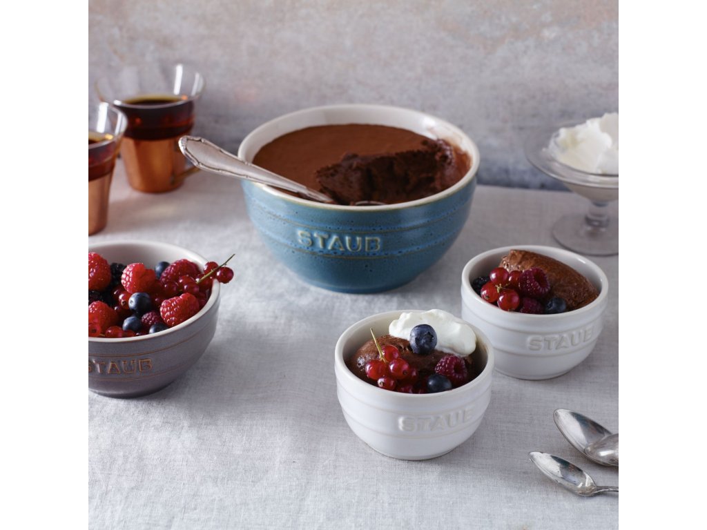 Φόρμα ψησίματος ramekin 9 cm, σετ 4 τεμαχίων, σε απόχρωση ιβουάρ, κεραμική, Staub