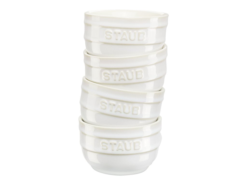 Φόρμα ψησίματος ramekin 9 cm, σετ 4 τεμαχίων, σε απόχρωση ιβουάρ, κεραμική, Staub
