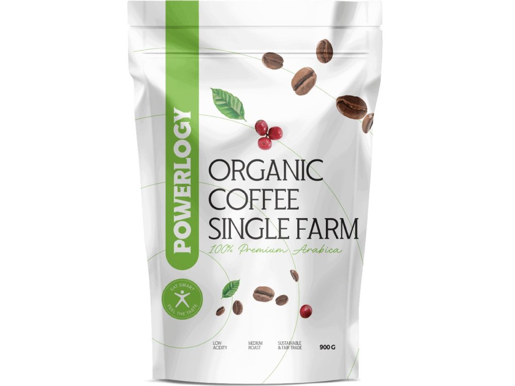 Βιολογικοί κόκκοι καφέ SINGLE FARM 900 g, Powerlogy