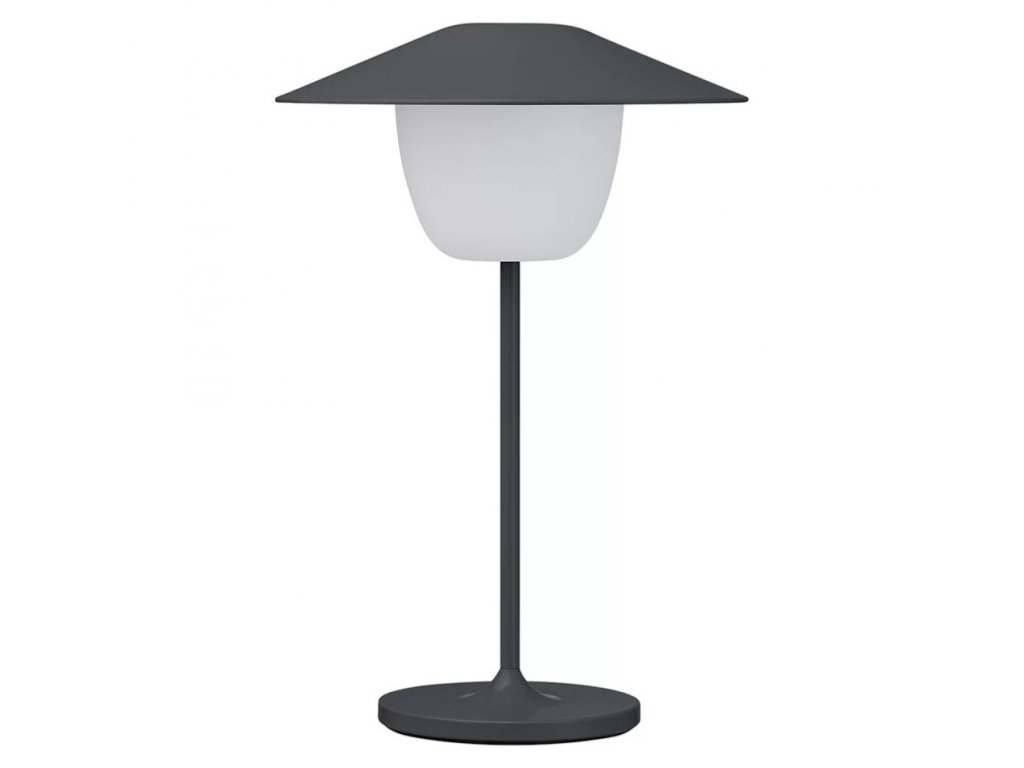 Φορητή επιτραπέζια λάμπα ANI MINI 21 cm, LED, σε γκρι απόχρωση, από αλουμίνιο, Blomus