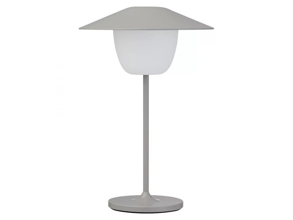 Φορητή επιτραπέζια λάμπα ANI MINI 21 cm, LED, σε απόχρωση γκρι, από αλουμίνιο, Blomus