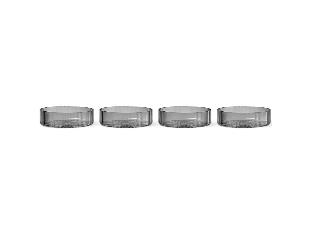 Μπολ τραπεζαρίας RIPPLE 12 cm, σετ 4 τμχ, γκρι, σταθερό LIVING