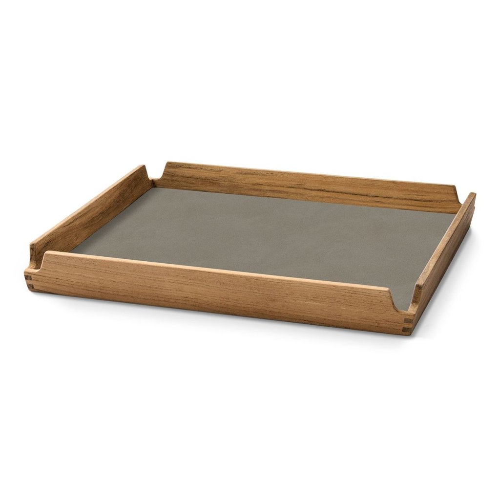 Δίσκος σερβιρίσματος AIRY NUPO 30 x 30 cm, λινό / καφέ, δέρμα / ξύλο, LIND DNA