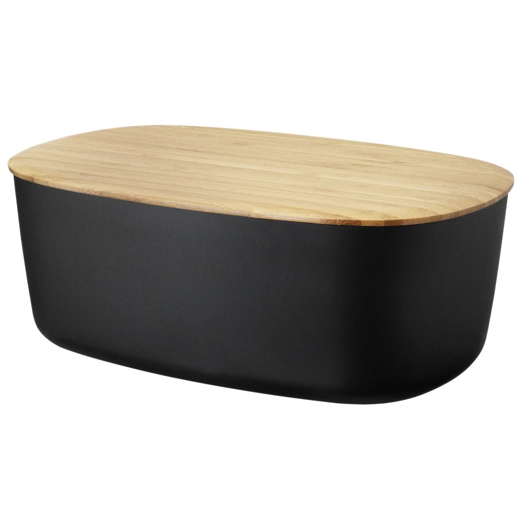 Ψωμιέρα BOX-IT 34 cm, μαύρο, πλαστικό / μπαμπού, RIG-TIG