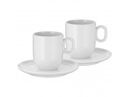 Ένα σετ κούπες για καφέ κρέμα με πιατάκια BARISTA WMF 2 κομμάτι λευκό