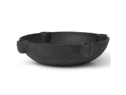 Κηροπήγιο BOWL 27 cm, γκρι, ψαμμίτης, σταθερό LIVING