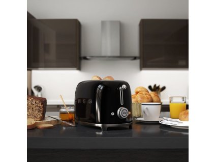 Φρυγανιέρα TSF01BLEU, 2 φέτες, μαύρο, Smeg