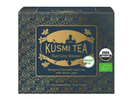 Μαύρο τσάι EARL GREY INTENSE, 20 φακελάκια τσαγιού μουσελίνας, Kusmi Tea