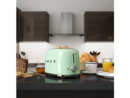 Φρυγανιέρα TSF01PGEU, 2 φέτες, παστέλ πράσινο, Smeg
