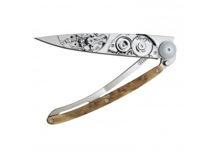 Μαχαίρι τσέπης WATCHMAKER, 37 g, σε γκρι τιτάνιο, από ξύλο αρκεύθου, deejo