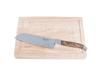 Μαχαίρι Santoku και επιφάνεια κοπής σε σετ LAGUIOLE LUXURY, Laguiole