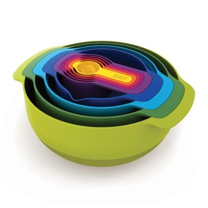 Μπολ ανάμειξης MULTI-COLOUR NEST™ 9 PLUS , σετ 9 τμχ, στοιβαζόμενα, με μεζούρα, πολύχρωμο, Joseph Jose