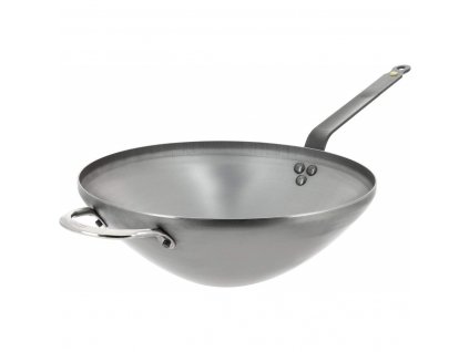 Τηγάνι wok με επίπεδο βάση MINERAL B 28 cm, από ατσάλι, de Buyer