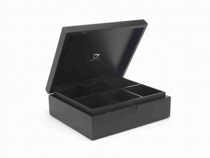 Κουτί οργάνωσης για φακελάκια τσαγιού, 6 θήκες, μαύρο, Bredemeijer