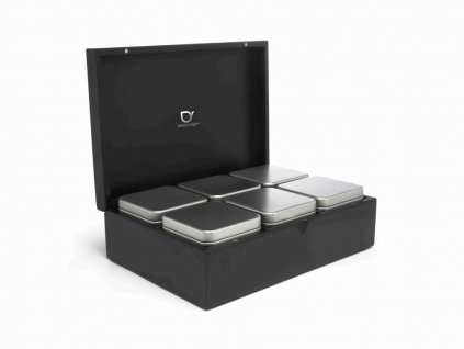 Κουτί με δοχεία αποθήκευσης χύμα τσαγιού, 6 κουτιά, μαύρο, Bredemeijer