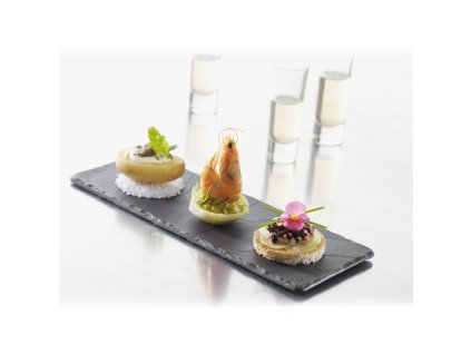 Πλατώ σερβιρίσματος για μεζέδες BASALT, 30 x 11 cm, με εφέ σχιστόλιθου, κεραμικό, REVOL