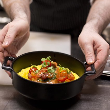 Σκεύος φούρνου BELLE CUISINE, 18,5 cm, στρόγγυλο, μαύρο ματ, από πορσελάνη, REVOL