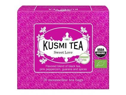 Μαύρο τσάι SWEET LOVE, 20 φακελάκια τσαγιού μουσελίνας, Kusmi Tea