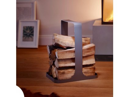 Ξυλιέρα εσωτερικού χώρου LOG, 44 cm, γκρι, Philippi