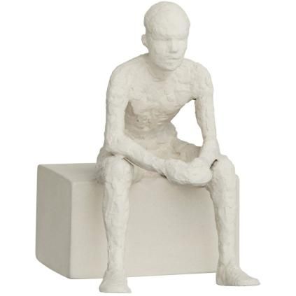 Γλυπτό διακόσμησης σπιτιού THE REFLECTIVE ONE 14 cm, λευκό, ψαμμίτης, Kähler