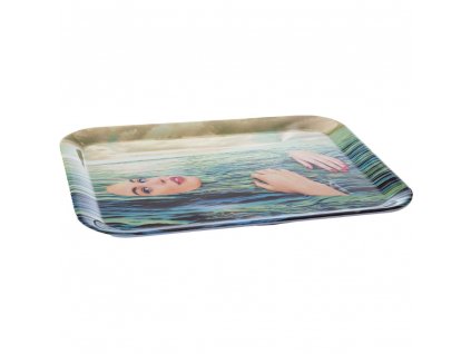 Δίσκος σερβιρίσματος TOILETPAPER SEA GIRL, 32 x 43,5 cm, μπλε, Seletti