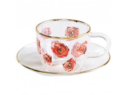 Φλιτζάνι εσπρέσο με πιατάκι για φλιτζάνι TOILETPAPER ROSES, 50 ml, Seletti