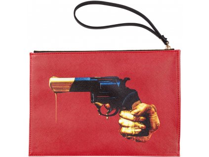 Τσαντάκι χειρός TOILETPAPER REVOLVER, 28 x 20 cm, κόκκινο, Seletti