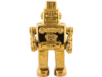 Διακοσμητικό σπιτιού MEMORABILIA MY ROBOT, 30 cm, χρυσό, από πορσελάνη Seletti