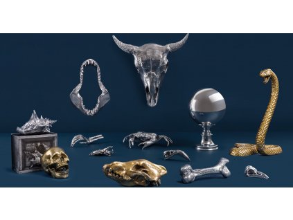 Φιγούρα WUNDERKAMMER CROW UP, 10,5 cm, ασημί, από αλουμίνιο, Seletti