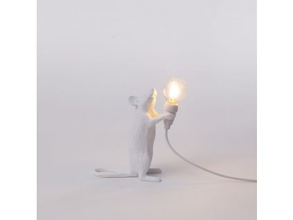 Επιτραπέζια λάμπα MOUSE STANDING, 14,5 cm, με υποδοχή USB, σε λευκό, Seletti