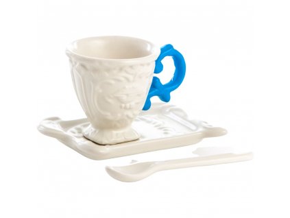 Φλιτζάνι καφέ με πιατάκι και κουτάλι I-WARES, γαλάζιο, Seletti
