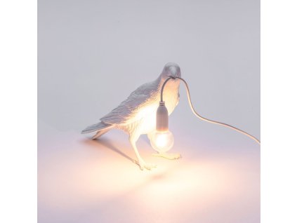 Επιτραπέζια λάμπα BIRD WAITING, 33 cm, σε λευκό, Seletti