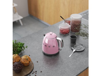 Ηλεκτρικός βραστήρας 50'S STYLE MINI KLF05PKEU, 800 ml, παστέλ ροζ, Smeg