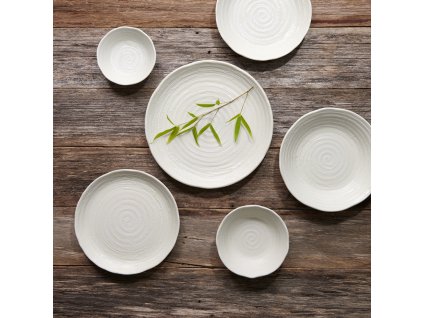 Πιάτο γεύματος WHITE SPIRAL MIJ 24,5 cm, λευκό