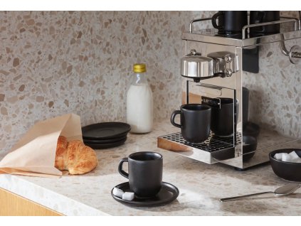 Φλιτζάνι εσπρέσο με πιατάκι NORDIC KITCHEN, 70 ml, μαύρο, πήλινο, Eva Solo