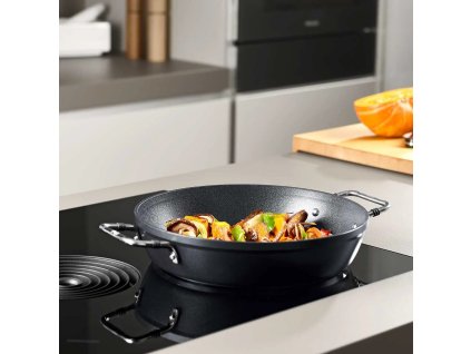Τηγάνι σερβιρίσματος ADAMANT 28 cm, μαύρο, από αλουμίνιο, Fissler