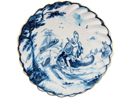 Βαθύ πιάτο DIESEL CLASSICS ON ACID DELFINO 25 cm, μπλε, από πορσελάνη, Seletti