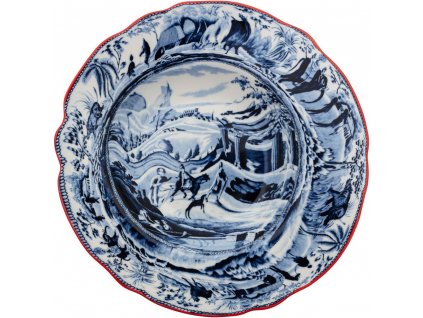 Βαθύ πιάτο DIESEL CLASSICS ON ACID ARABIAN 25 cm, μπλε, από πορσελάνη, Seletti