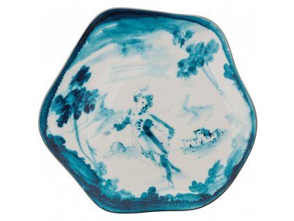 Πιάτο γλυκού DIESEL CLASSICS ON ACID FIORENTINO 21 cm, μπλε, από πορσελάνη, Seletti