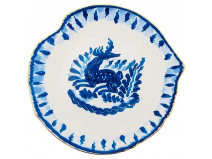 Πιάτο γλυκού DIESEL CLASSICS ON ACID DEER 21 cm, μπλε, από πορσελάνη, Seletti