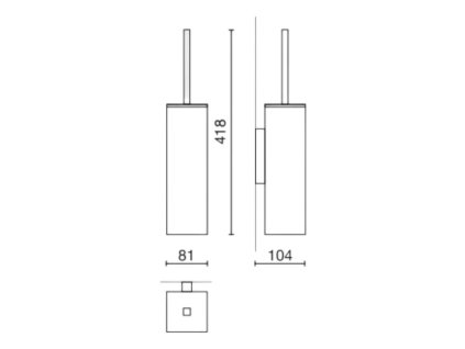 Βούρτσα τουαλέτας CARVO 42 cm, επιτοίχια, ματ, ανοξείδωτο ατσάλι, Zack