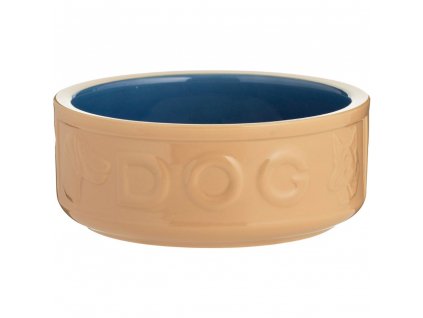 Μπολ για τροφή σκύλου PETWARE CANE 18 cm, απόχρωση κανέλα/μπλε, πήλινο υλικό, Mason Cash