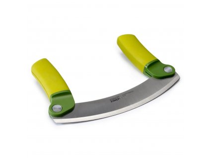 Μαχαίρι κοπής με δύο λαβές MEZZALUNA 10079 18 cm, πράσινο, ανοξείδωτο ατσάλι, Joseph Joseph