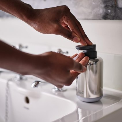 Δοχείο για υγρό σαπούνι EASYSTORE LUXE 70582 300 ml, ασημί, ανοξείδωτο ατσάλι, Joseph Joseph