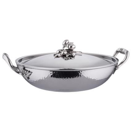 Τηγάνι wok OPUS PRIMA 30 cm, ασήμι, ανοξείδωτο ατσάλι, Ruffoni