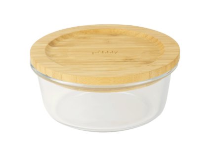 Δοχείο αποθήκευσης τροφίμων PKV-017 620 ml, γυαλί / μπαμπού, Pebbly