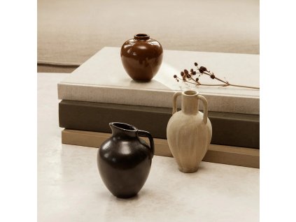 Βάζο ARY 10 cm, μαύρο, ψαμμίτης, σταθερό LIVING
