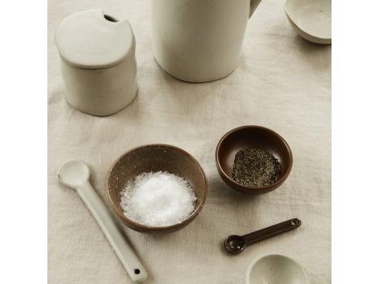 Βάζο για αλάτι FLOW 8 cm, λευκό, ψαμμίτης, σταθερό LIVING