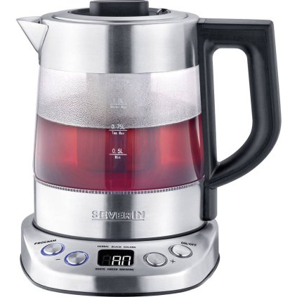 Ηλεκτρικός βραστήρας με τσαγιέρα WK 3473 Severin 1,0 l ασημί